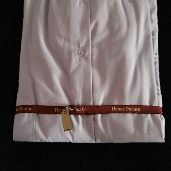 HENRI PICARD BY DON JONATHAN SILVER FRENCH CUFF DRESS SHIRT. - Picture 2 of 3